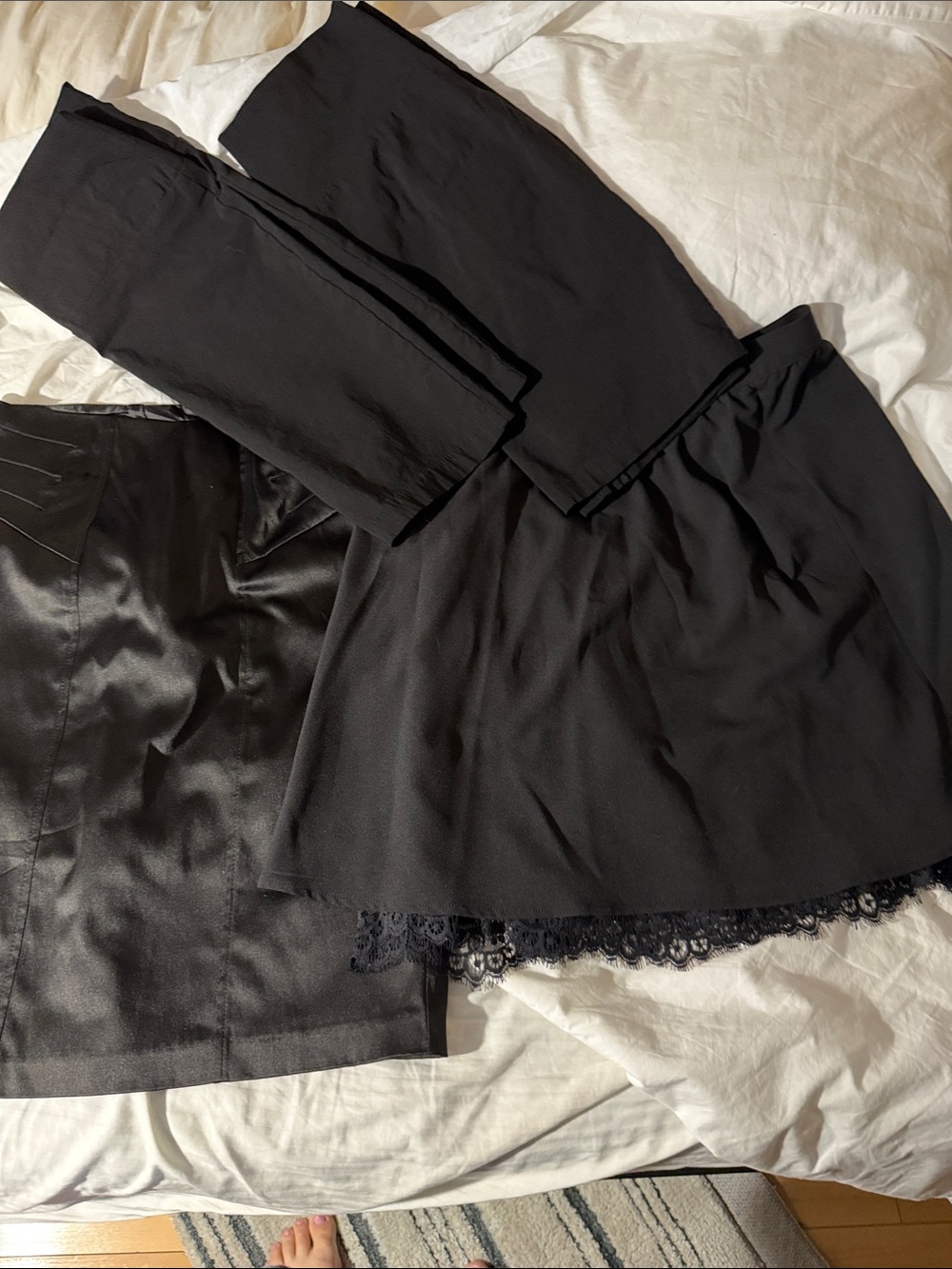 Black Lace Trim Skirt